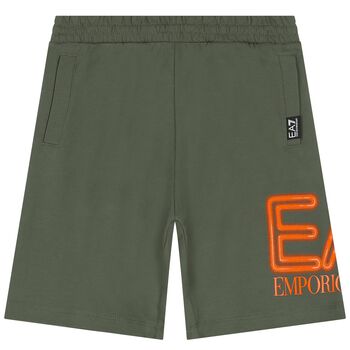 Boys Green Logo Shorts