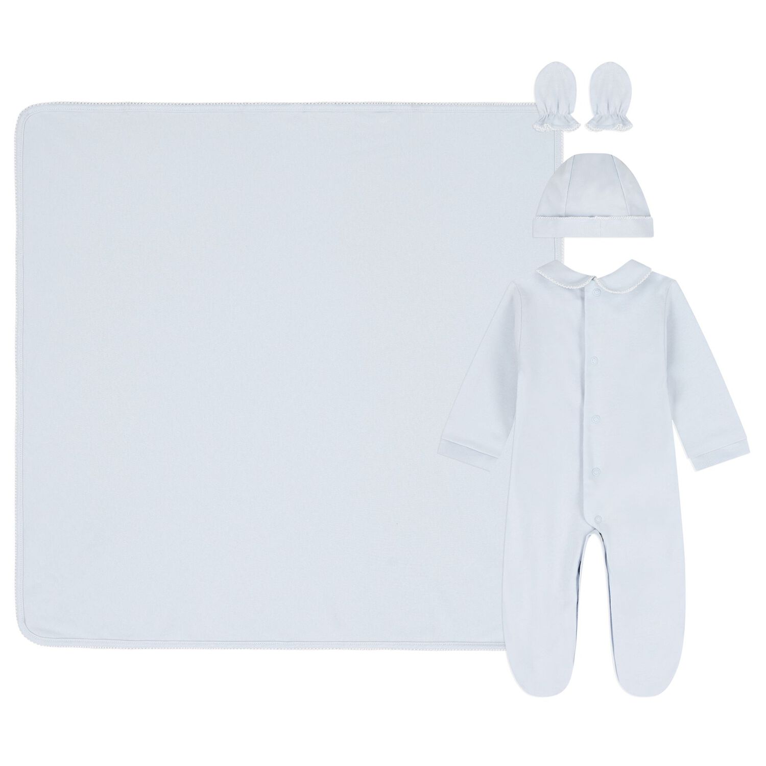 Baby Boys Blue Smocked Babygrow Gift Set, 1, hi-res