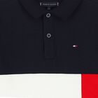 Boys Navy Blue, Red & White Logo Polo Shirt, 1, hi-res
