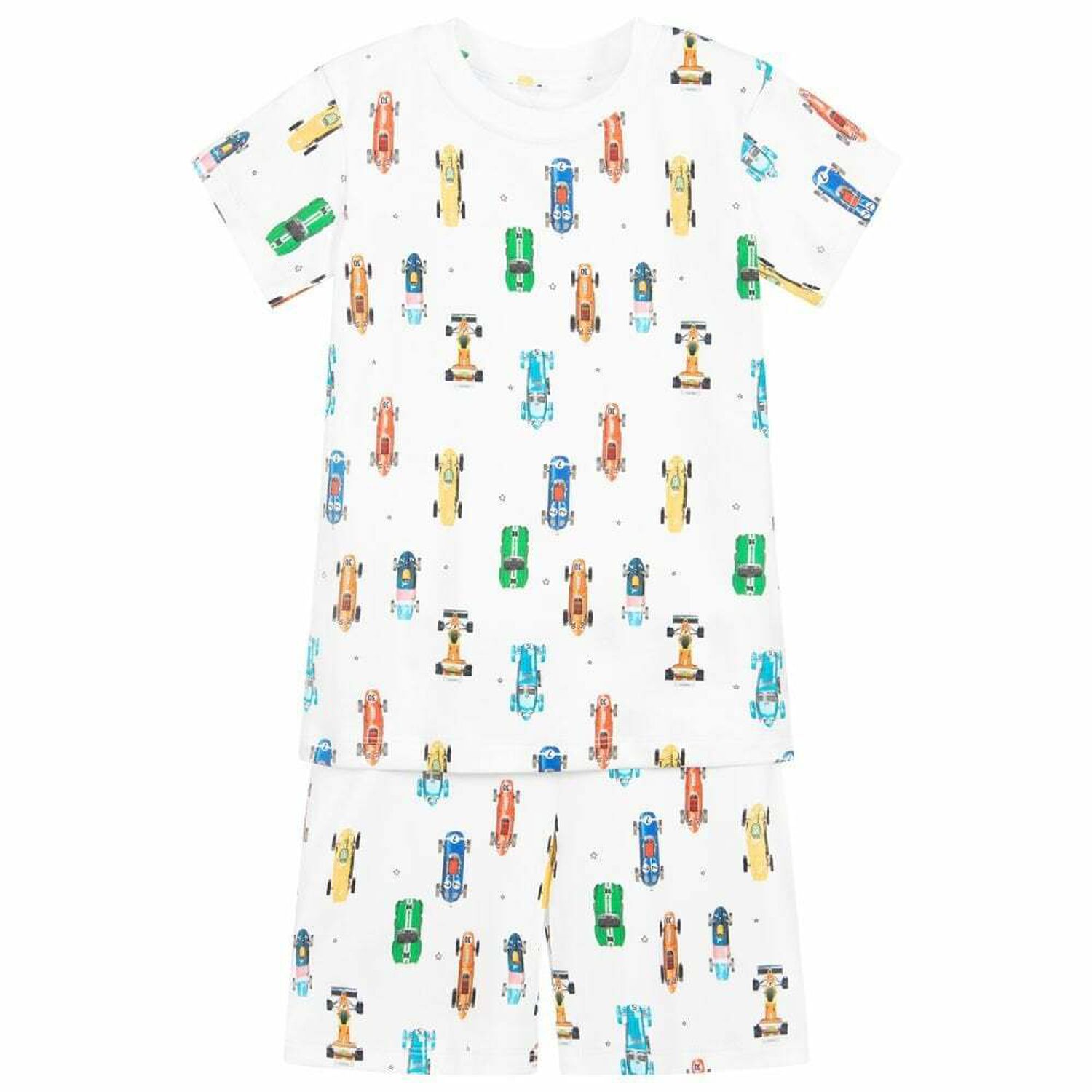 Boys White Printed Pyjamas, 1, hi-res