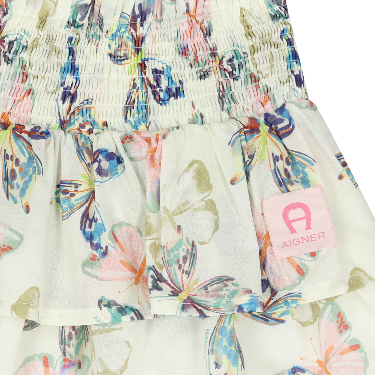 Girls Ivory Butterflies Logo Skirt, 1, hi-res