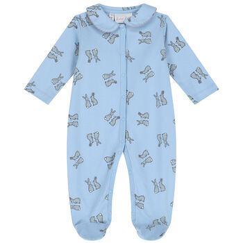 Baby Boys Blue Bunny Babygrow