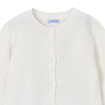 Girls Ivory Knitted Cardigan