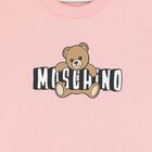 Younger Girls Pink Teddy Bear Logo T-Shirt, 6, hi-res