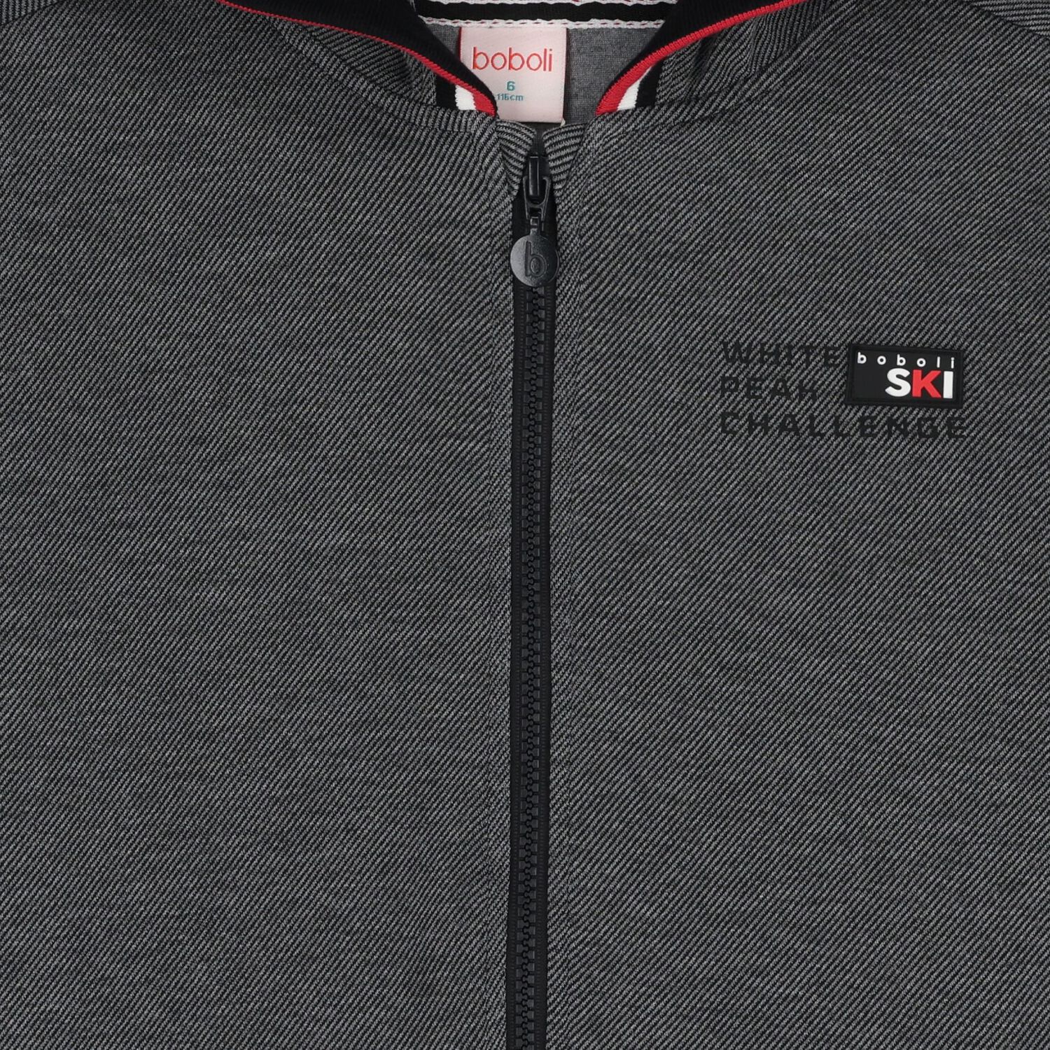 Boys Grey Logo Hooded Zip Up Top , 1, hi-res