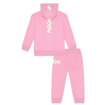 Younger Girls Pink Logo Tracksuit
