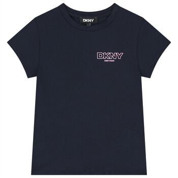 Girls Navy Blue Logo T-Shirt