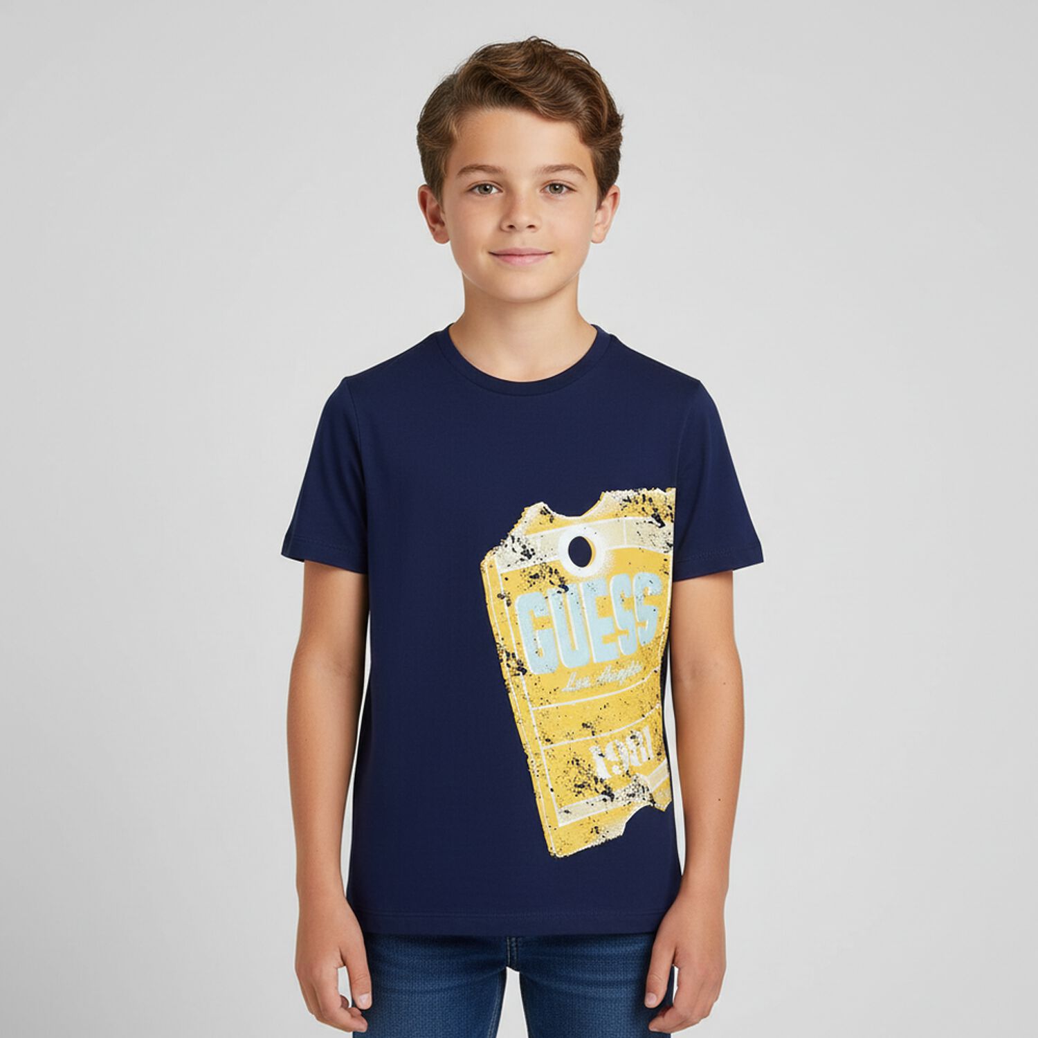 Boys Navy Logo T-Shirt, 3, hi-res