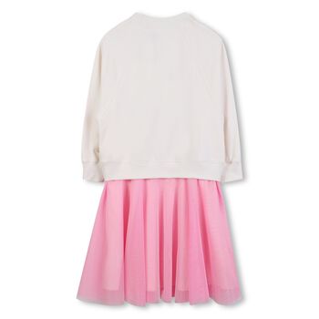 Girls Ivory & Pink Tulle Dress