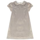 Girls Gold Bow Dress, 1, hi-res