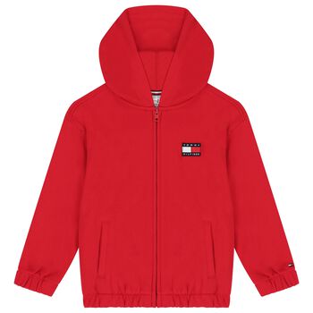 Boys Red Logo Zip Up Top