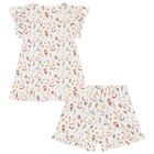 Girls White Christmas Pyjamas, 1, hi-res