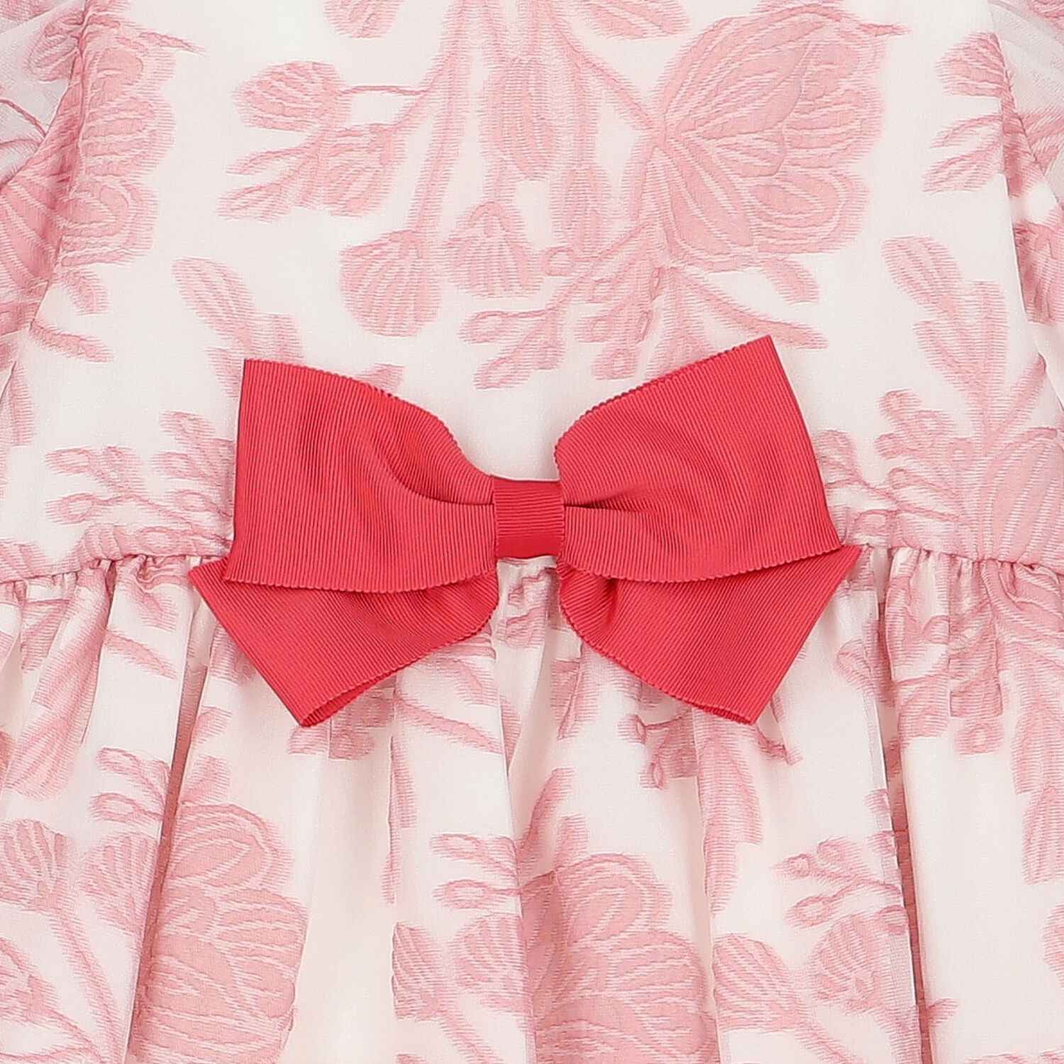 Girls White & Pink Floral Organza Dress, 1, hi-res