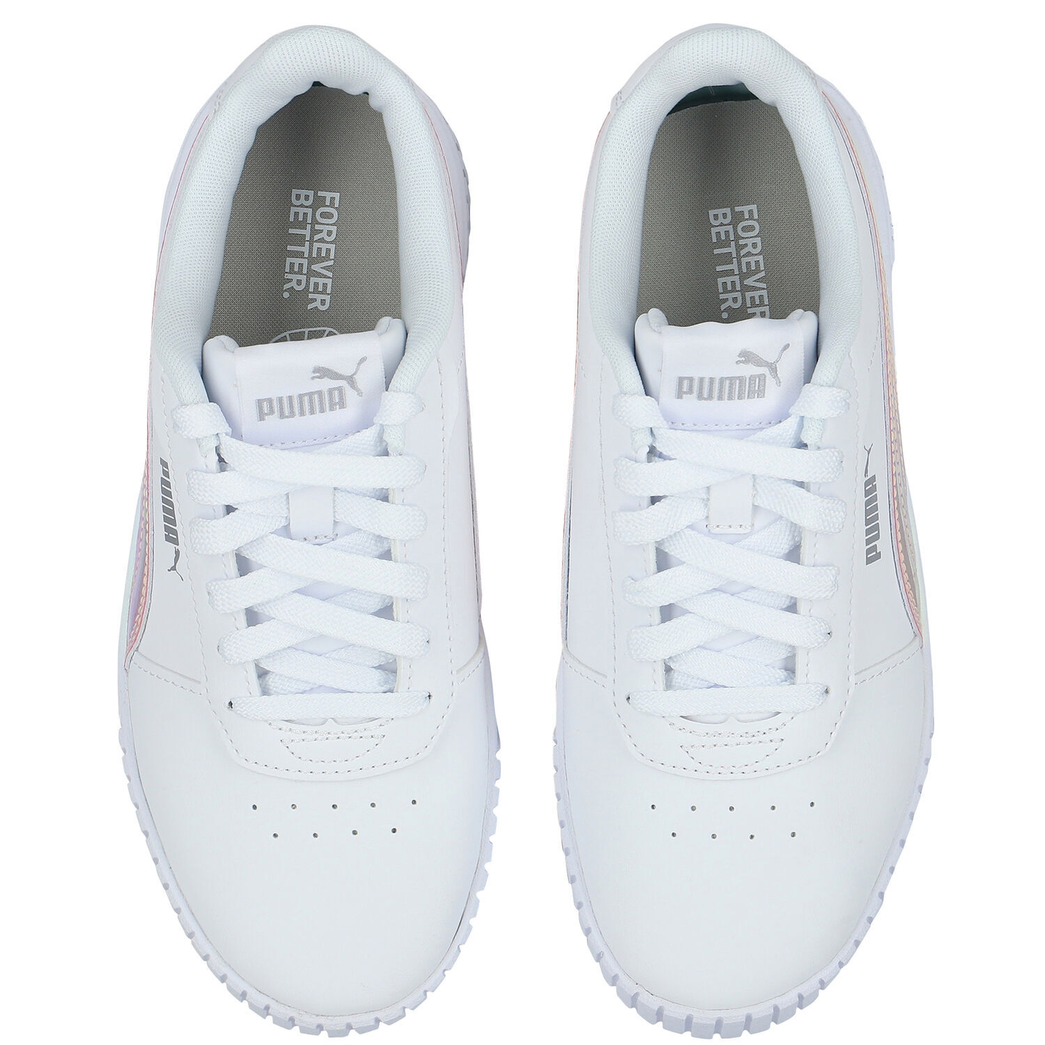 Girls White Carina Trainers, 1, hi-res