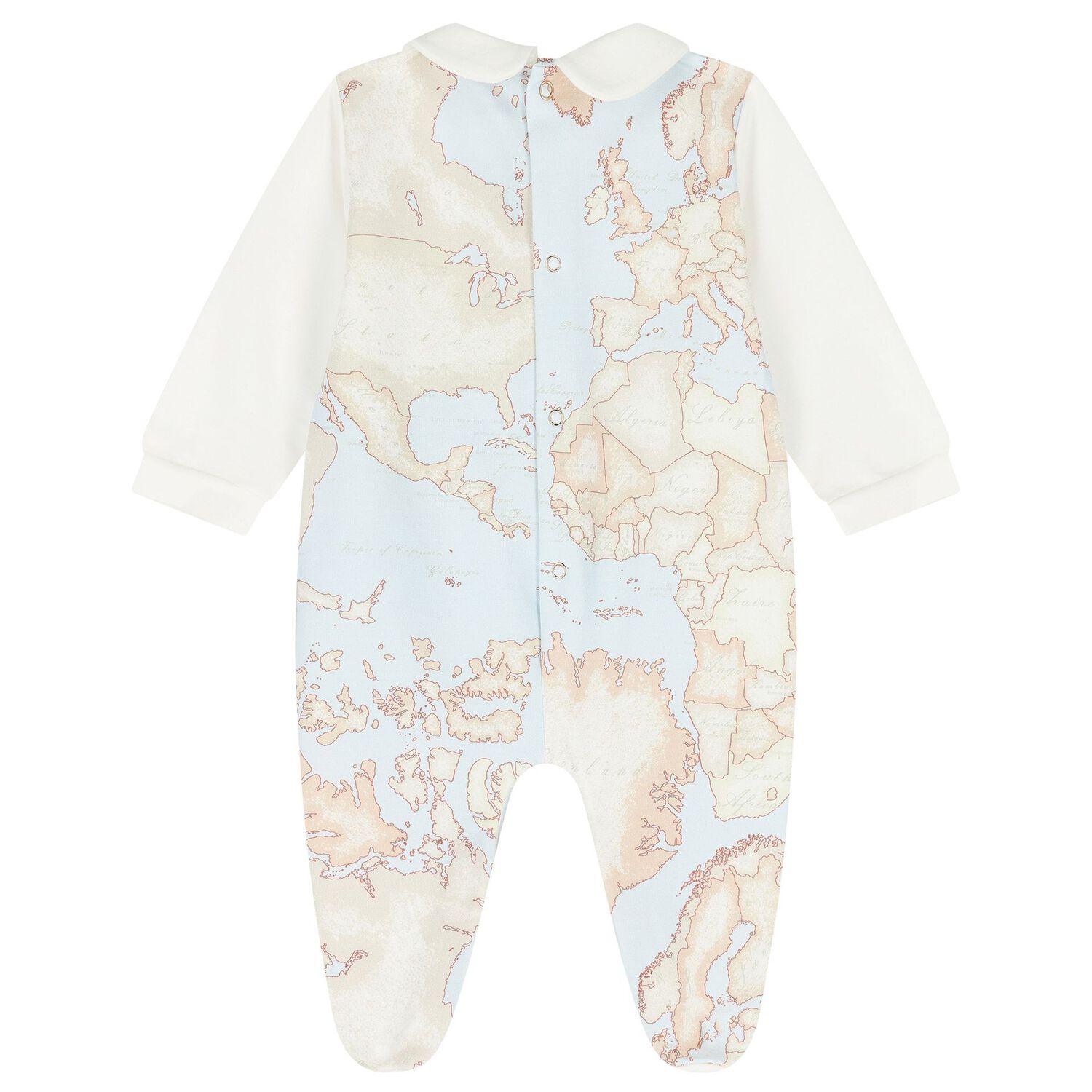 Baby Boys Beige & Blue Geo Map Babygrow Gift Set, 2, hi-res