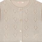 Girls Beige Knitted Cardigan, 1, hi-res