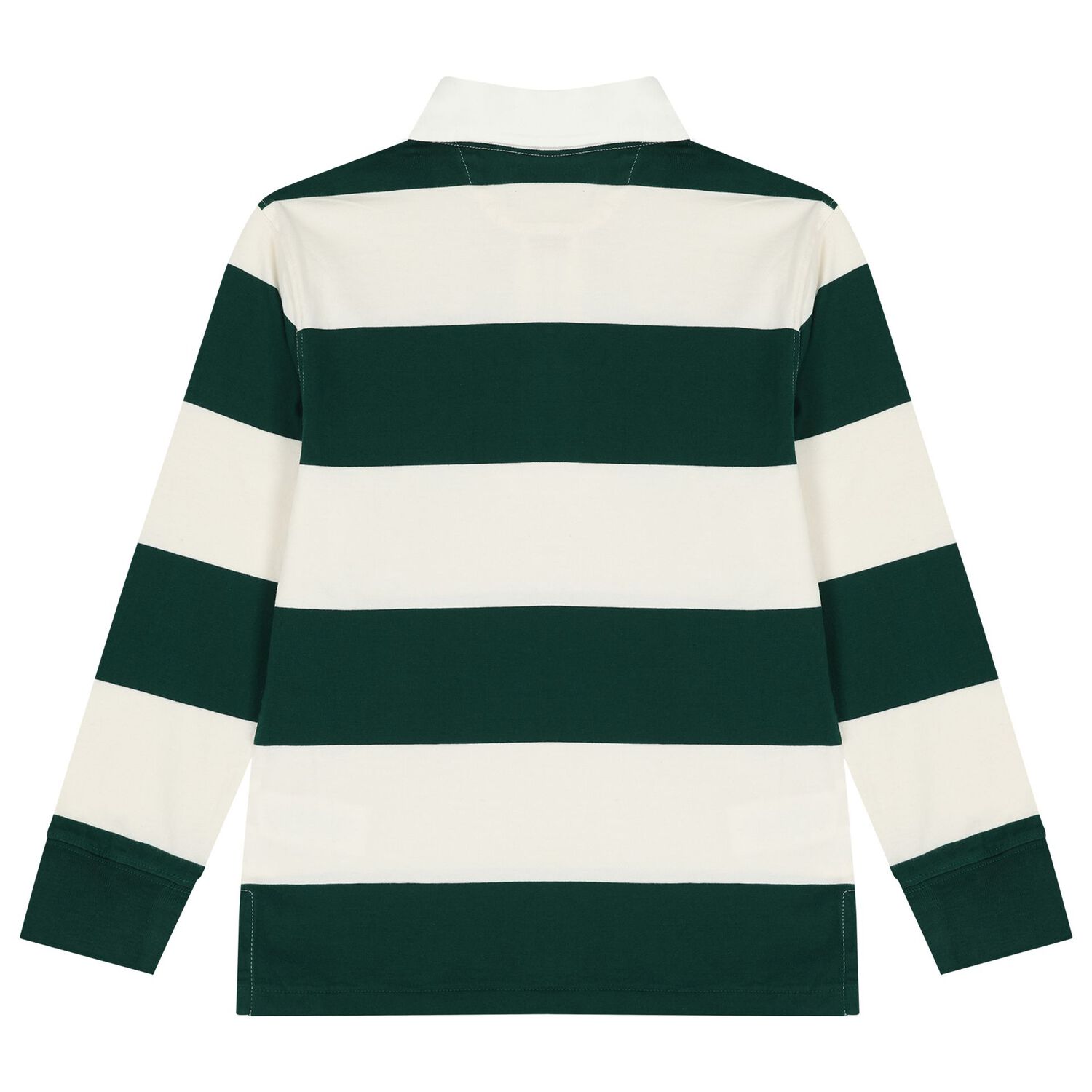 Boys Ivory & Green Striped Polo Shirt, 1, hi-res