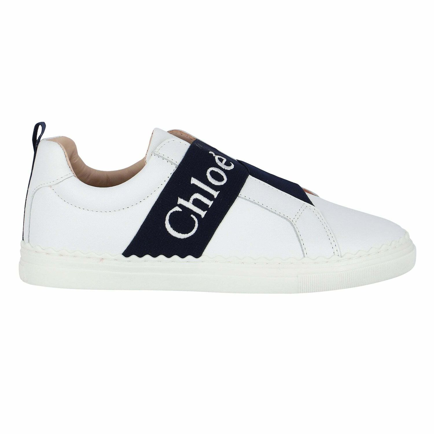 Girls White Logo Trainers, 1, hi-res