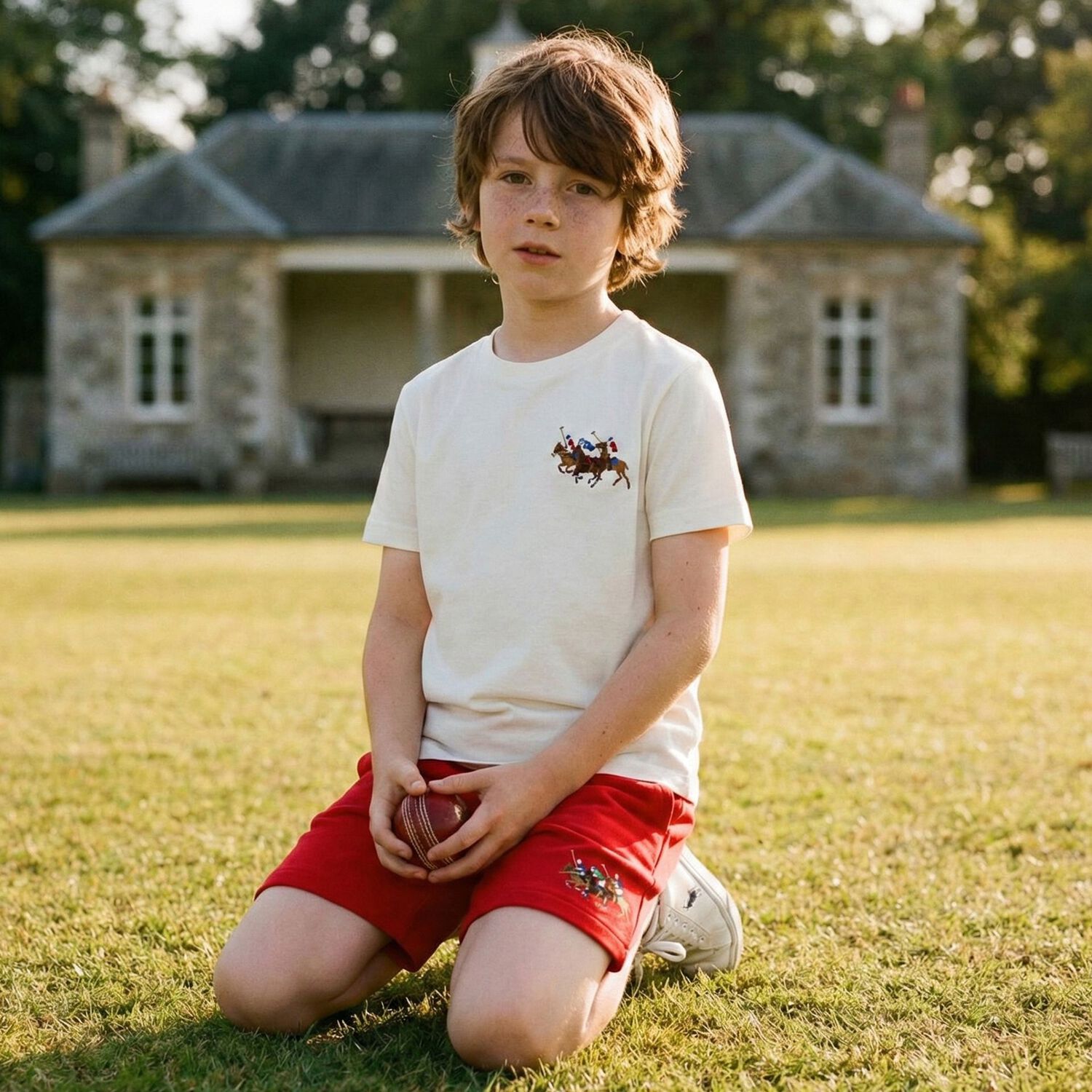 Boys Red Logo Shorts, 1, hi-res