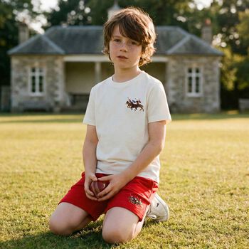 Boys Red Logo Shorts