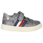 Girls Silver Logo Trainers, 1, hi-res