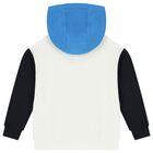 Boys White Hooded Top, 1, hi-res