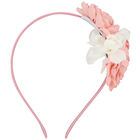 Girls Pink Flower Headband, 1, hi-res