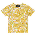 Younger Boys Ivory & Gold Barocco T-Shirt, 1, hi-res