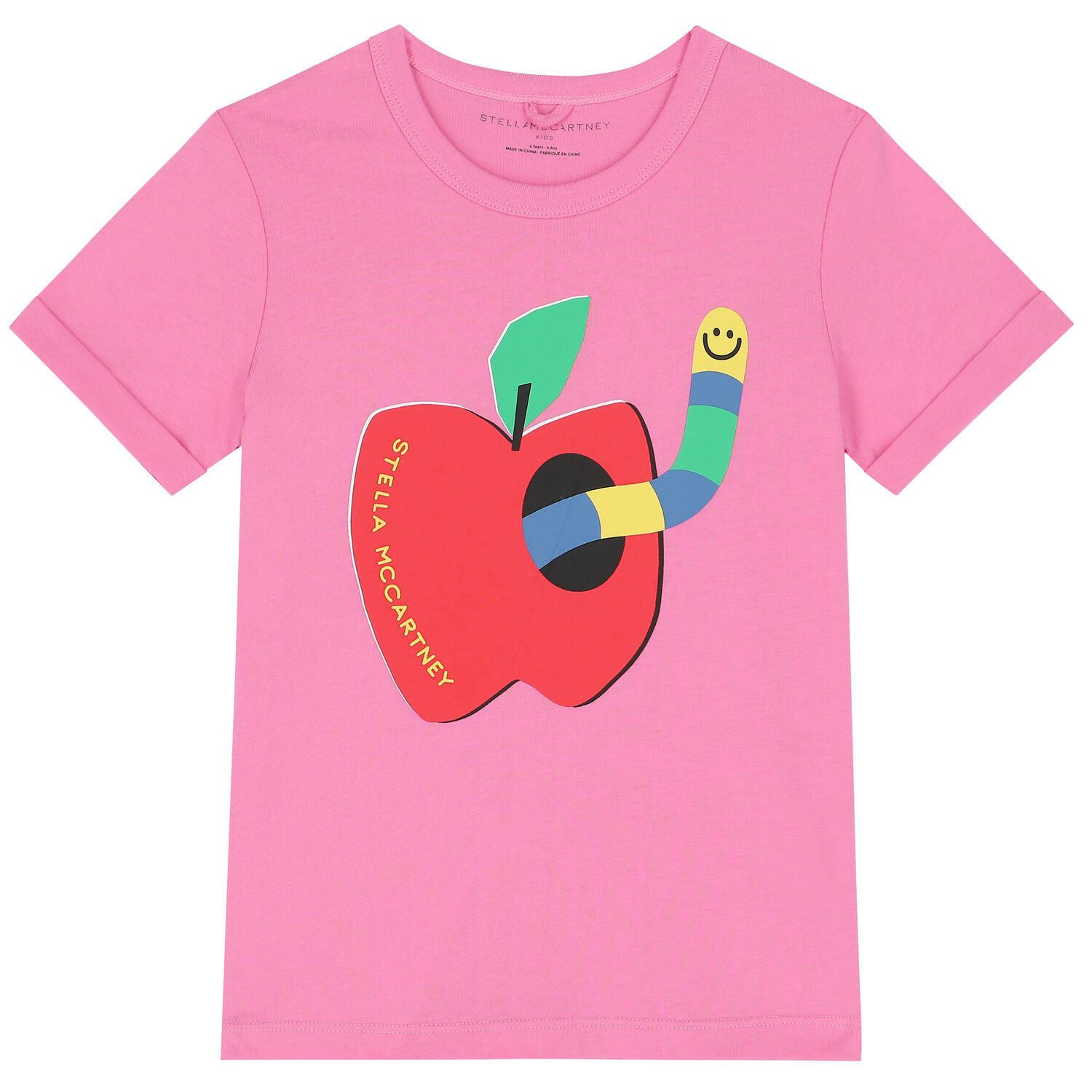 Girls Pink Apple T-Shirt, 1, hi-res