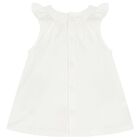 Baby Girls White Cotton Teddy Bear Dress, 1, hi-res
