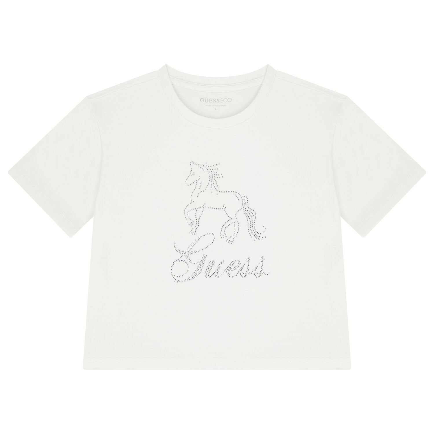 Girls White Logo T-Shirt, 1, hi-res