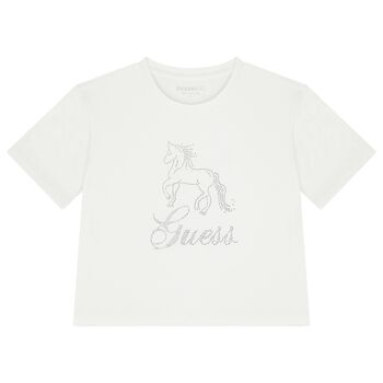 Girls White Logo T-Shirt