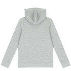 Boys Grey Logo Hooded Top, 3, hi-res