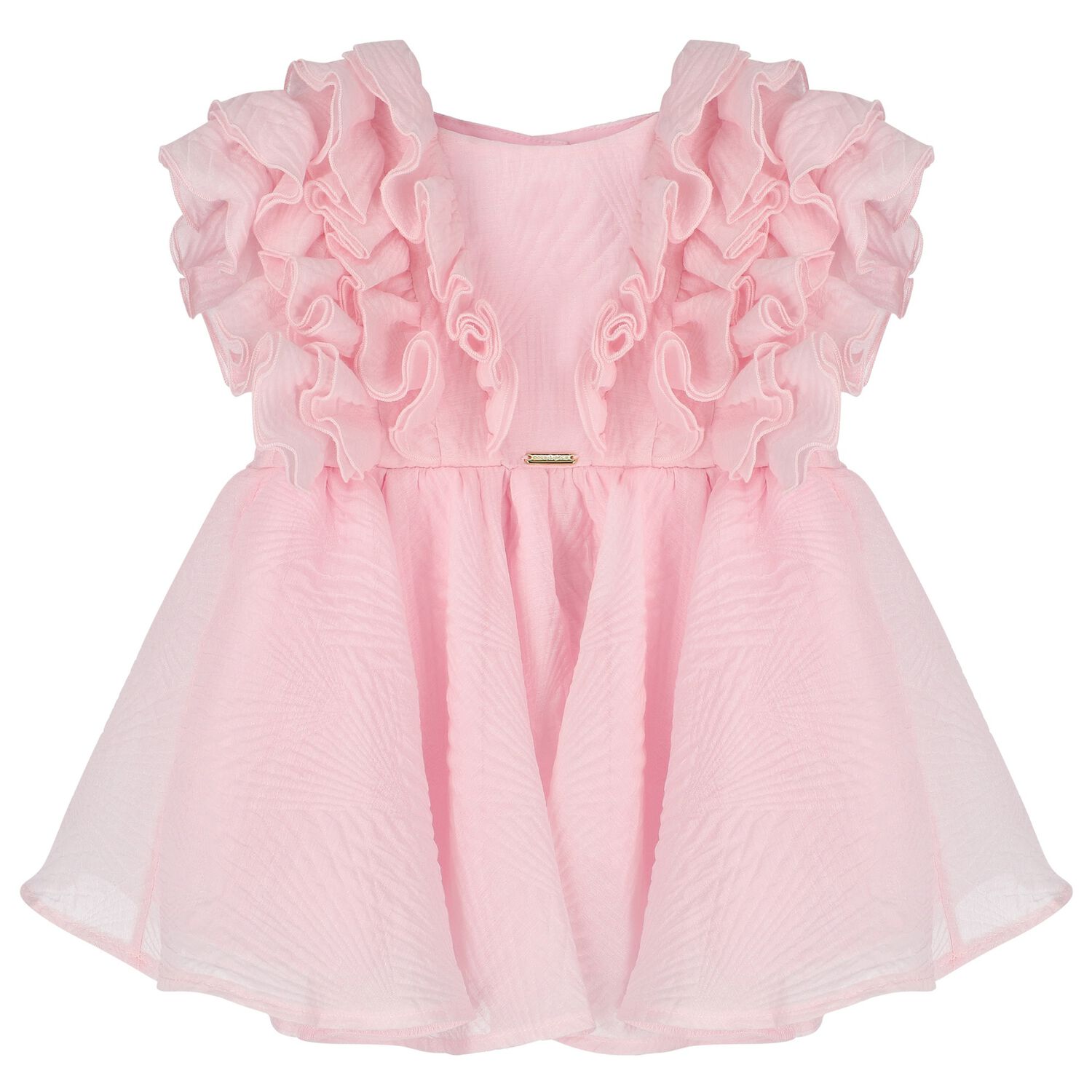 Girls Pink Ruffled Dress, 1, hi-res