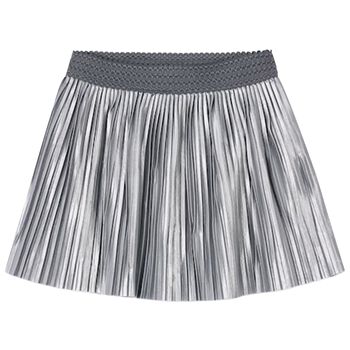 Girls Silver Pleated Skirt