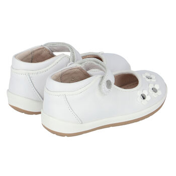 Baby Girls White Flower Shoes