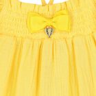 Girls Yellow Bow Dress, 1, hi-res