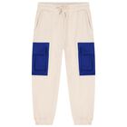 Boys Beige Logo Joggers, 1, hi-res