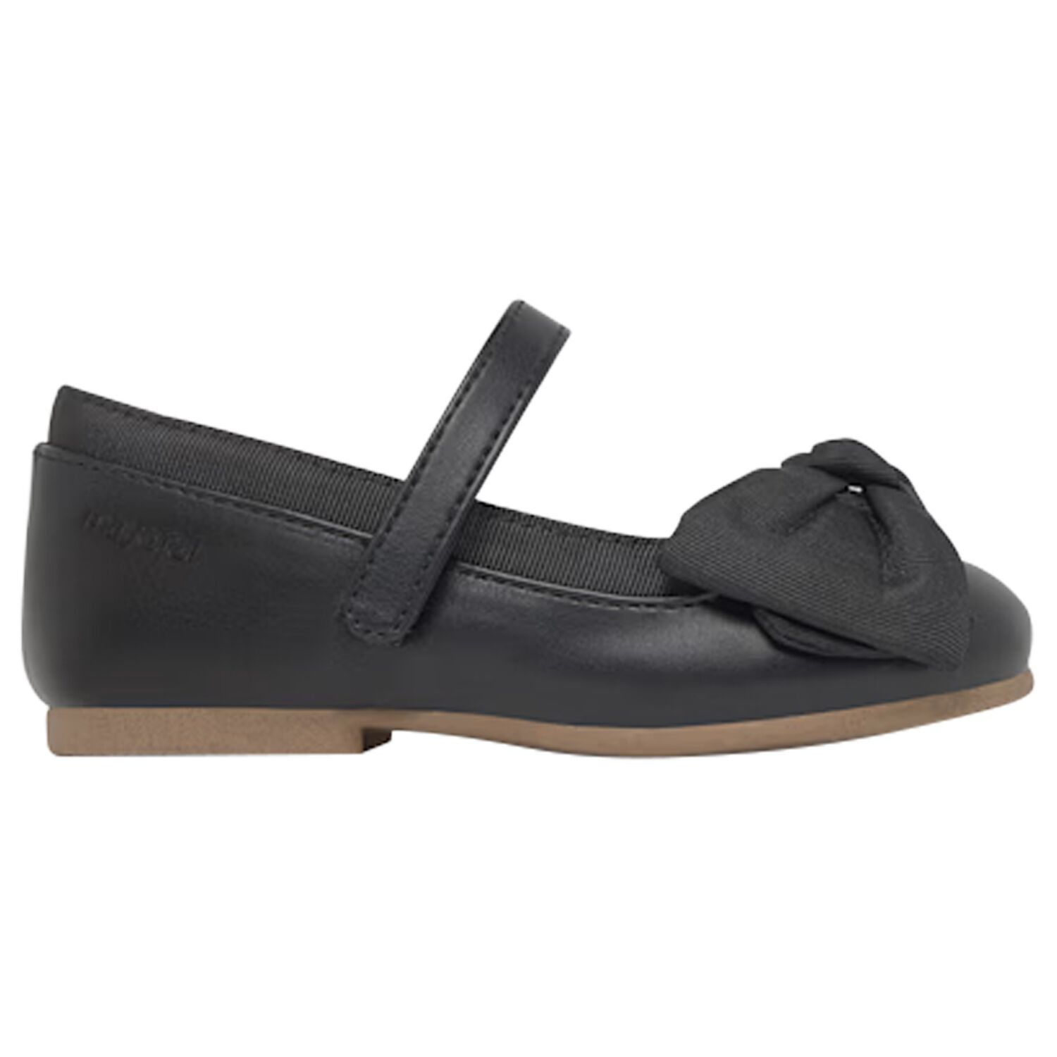 Younger Girls Black Flower Shoes, 1, hi-res