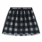 Girls White & Navy Blue Skirt Set, 1, hi-res