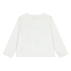 Younger Girls White Choupette Long Sleeve Top, 1, hi-res