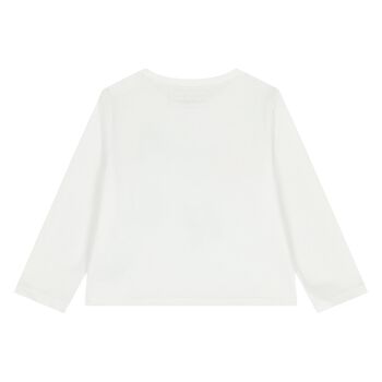 Younger Girls White Choupette Long Sleeve Top
