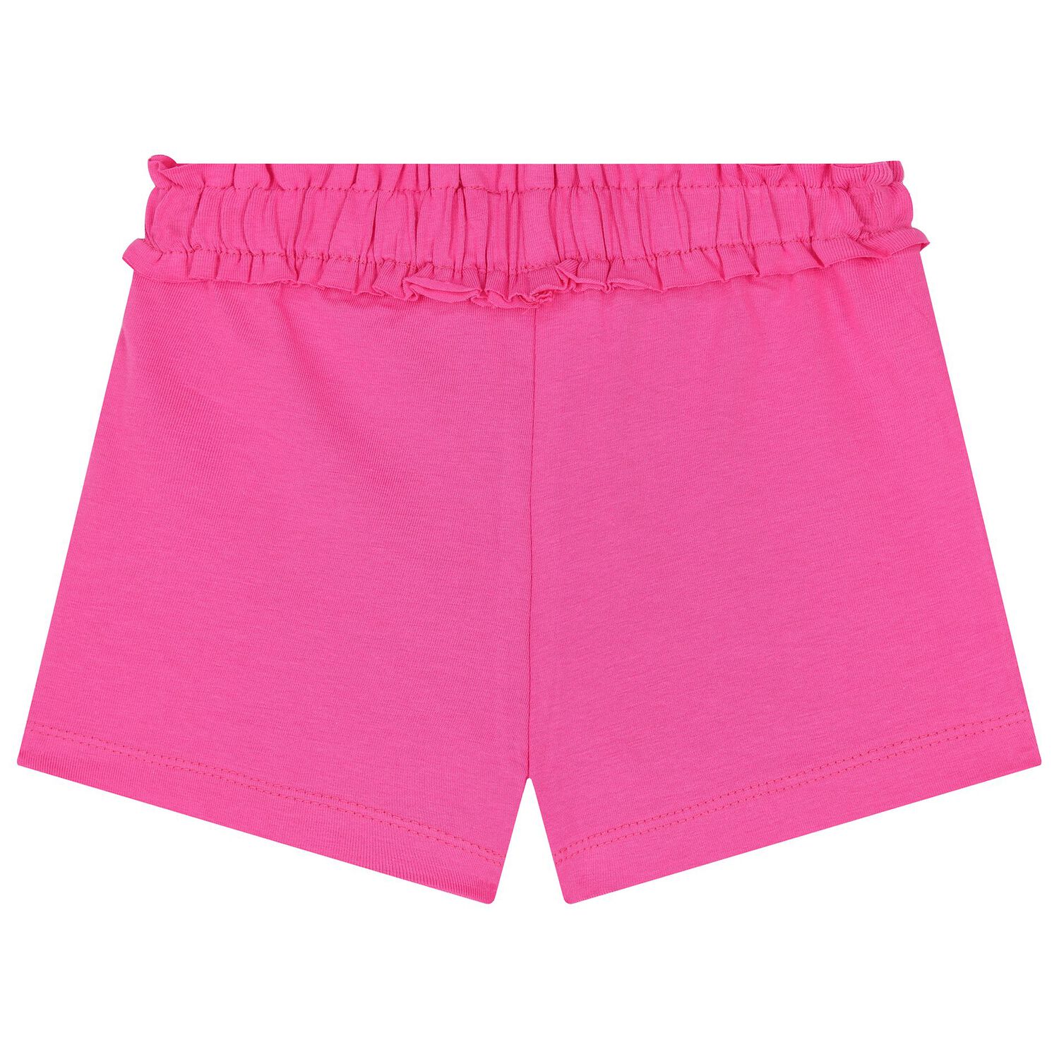 Younger Girls White & Pink Shorts Set, 1, hi-res