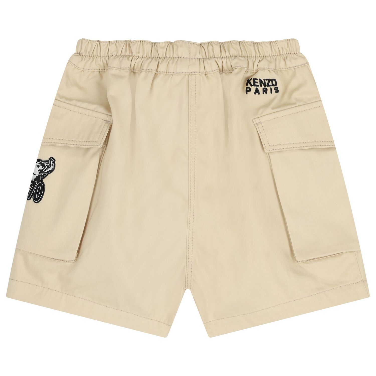 Girls Beige Elephant Shorts, 1, hi-res
