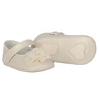 Baby Girls Gold Flower Pre Walker Shoes, 2, hi-res