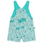Baby Boys White & Green Dungaree Set , 1, hi-res