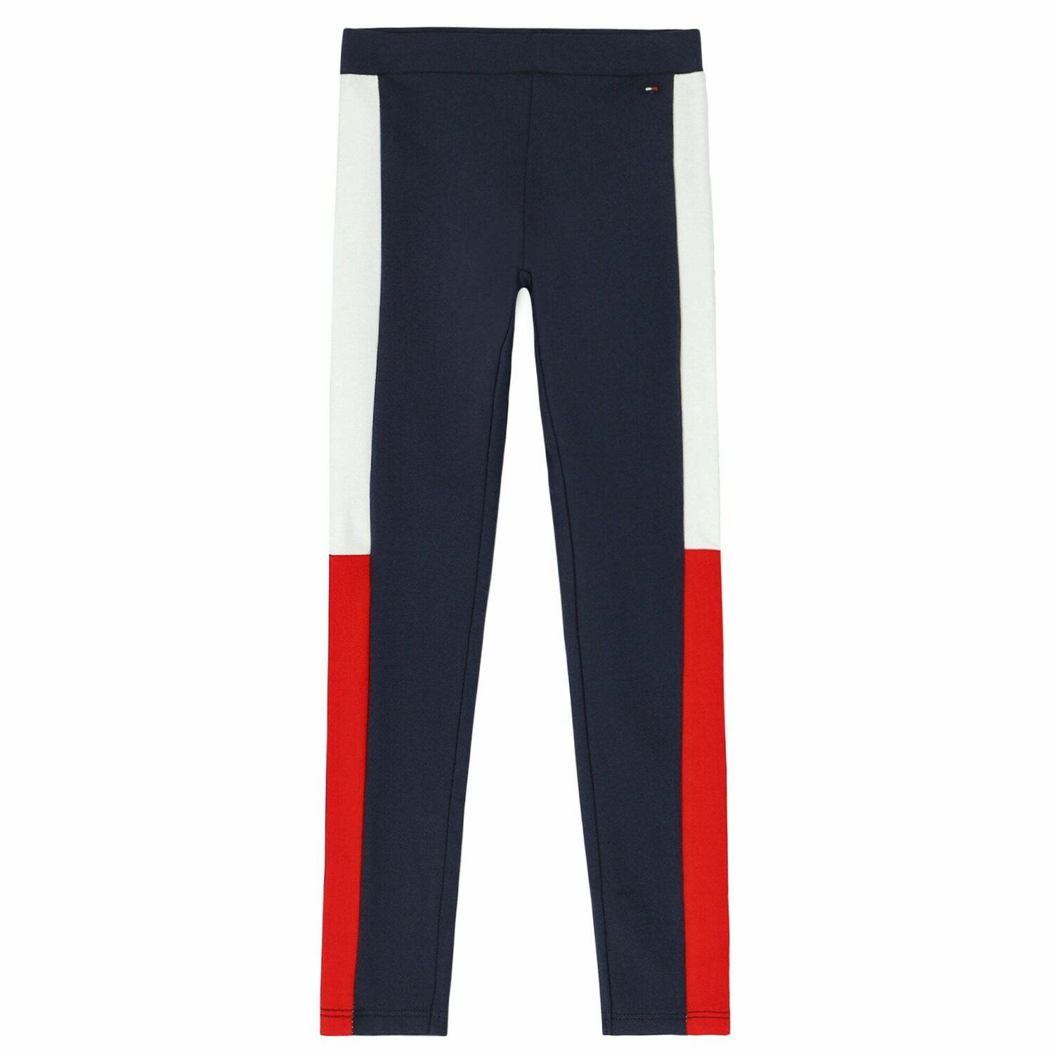 Girls Navy Logo Leggings, 1, hi-res