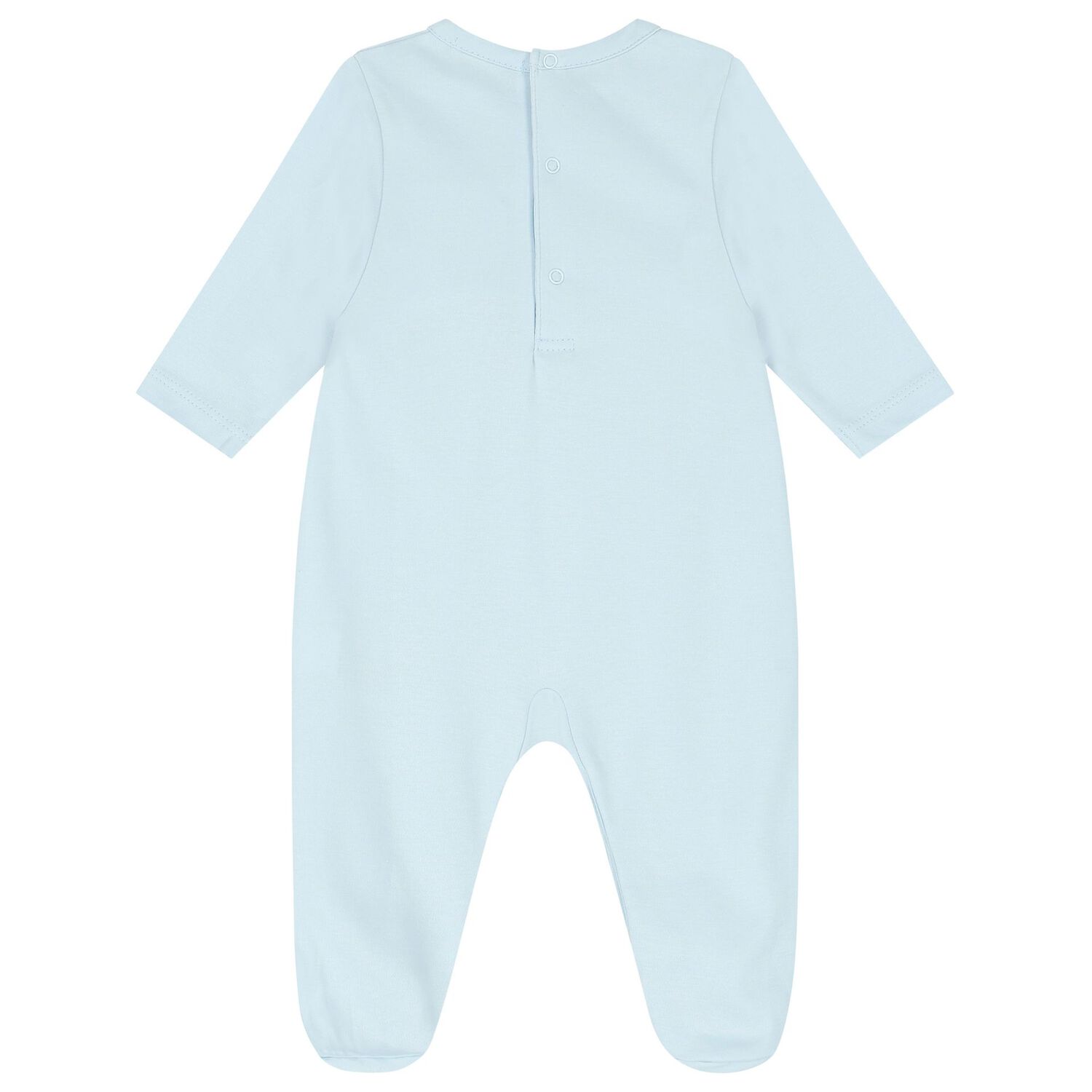 Baby Boys Blue Smocked Babygrow, 2, hi-res image number null