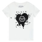Girls White & Black Logo T-shirt, 1, hi-res