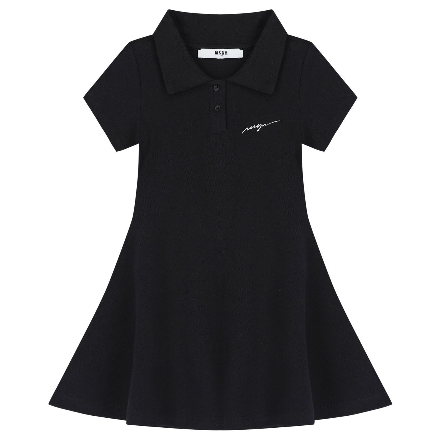 Girls Black Logo Dress, 2, hi-res